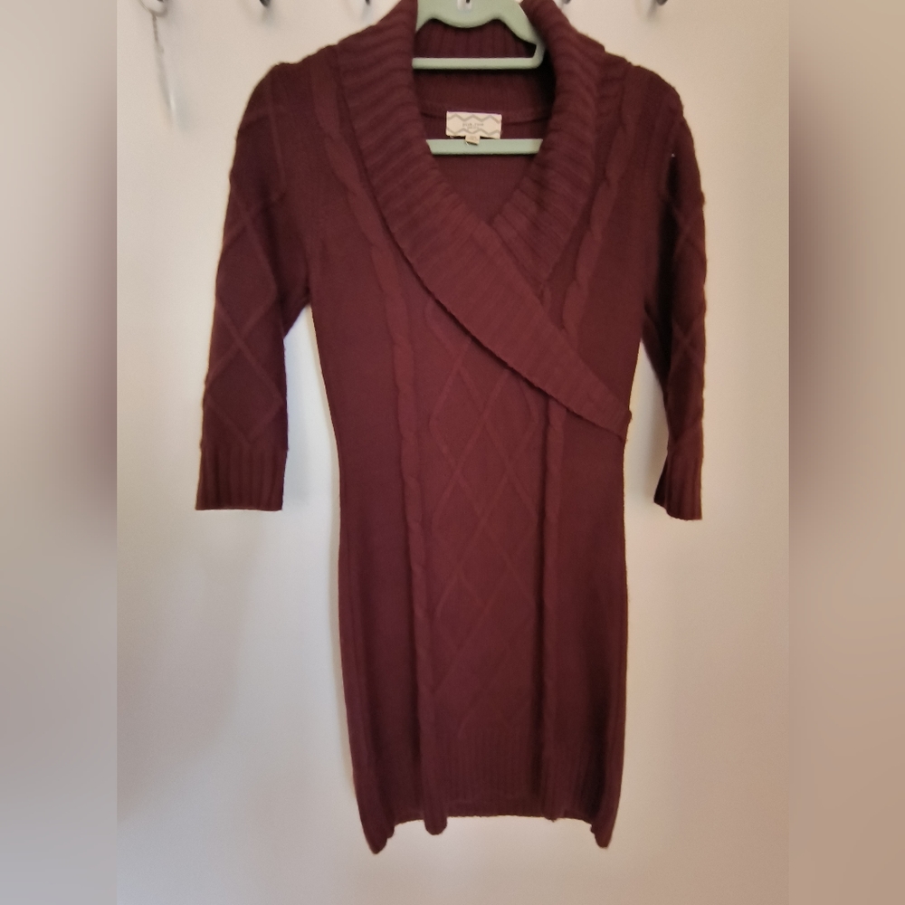 Cable knit sweater dress